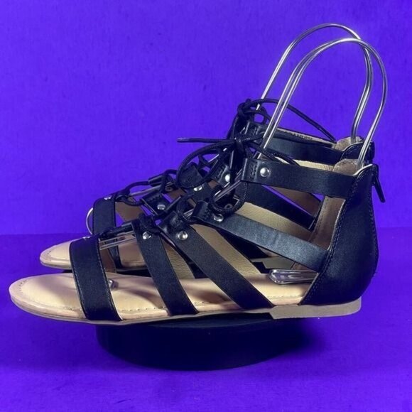 Dolce Vita Girls Black Curse Gladiator Lace Up Sandals Shoe Size 3 - Picture 3 of 8